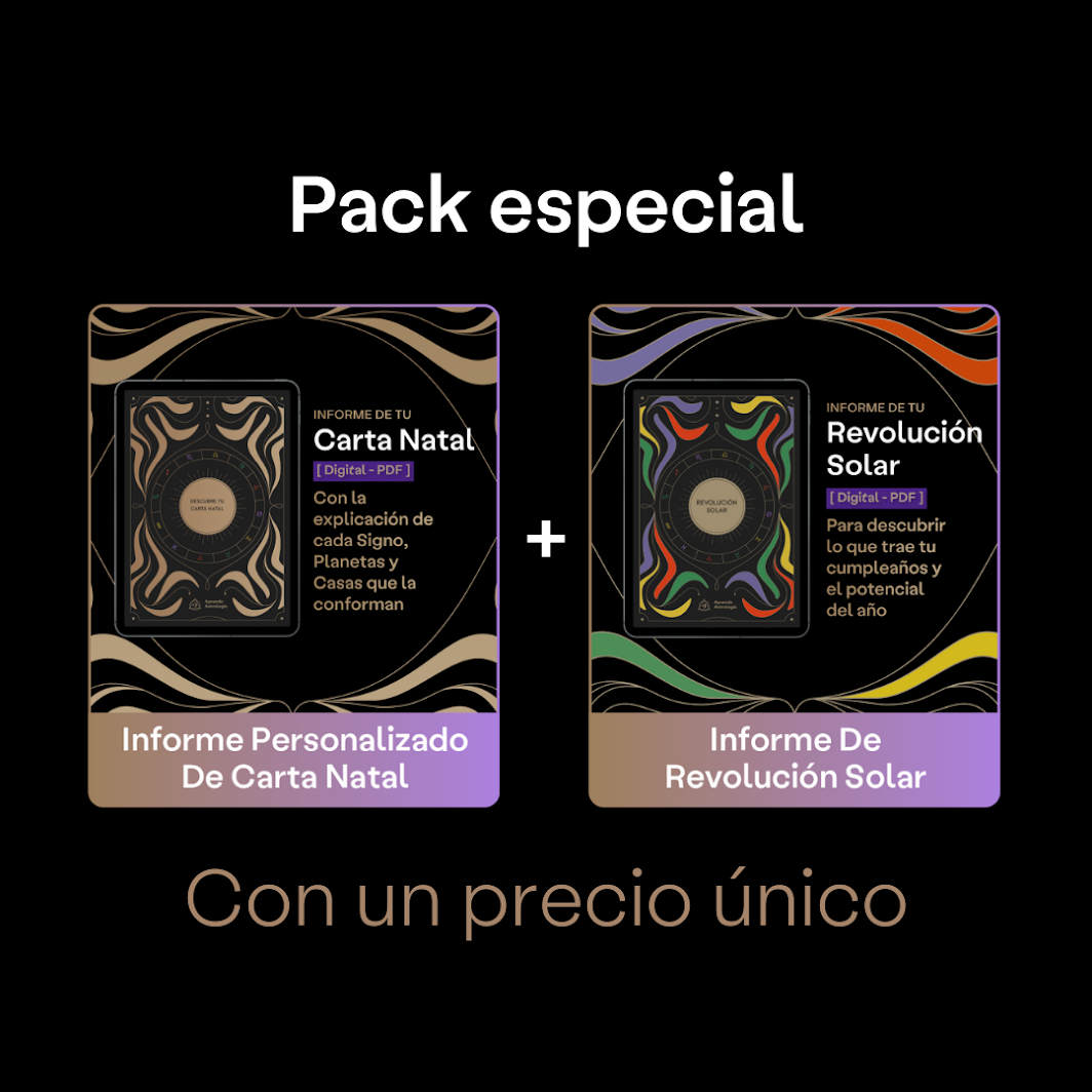 Pack especial de combo informe de carta natal + informe de revolución solar