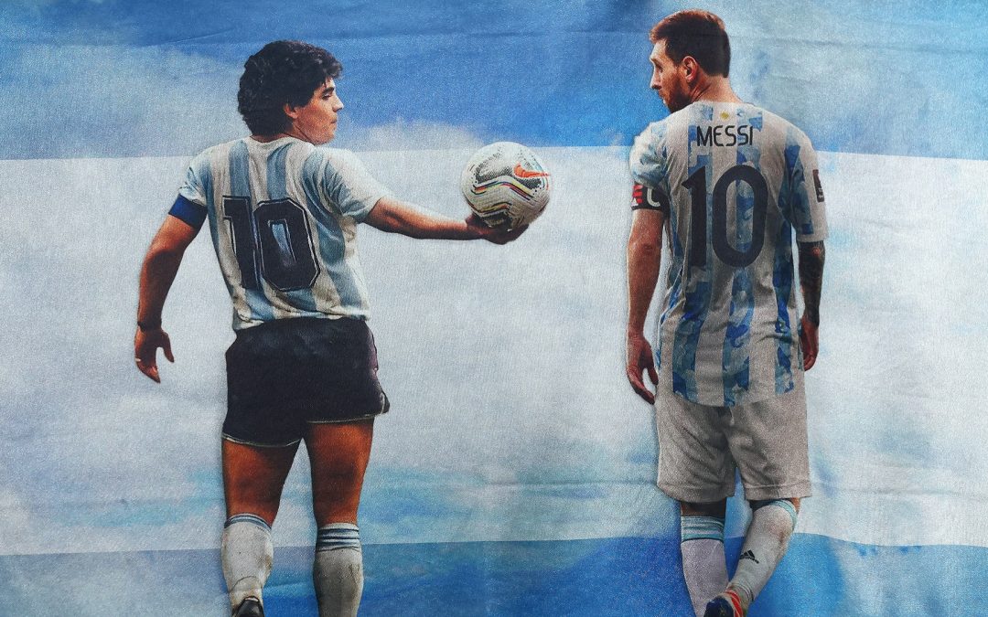 Maradona y Messi frente a Inglaterra