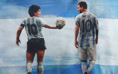 Maradona y Messi frente a Inglaterra